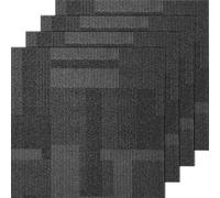 VEVOR Quadrotte in Moquette Riutilizzabili, 610 x 60 mm Moquette Quadrata con Imbottitura Attaccata, Quadrotte in Moquette Morbida Imbottita, per Camera da Letto Soggiorno 24 Piastrelle, Grigio Misto