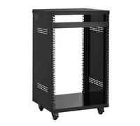 VEVOR Rack AV 16U, Capacità 90,7 kg, Rack per Studio di Registrazione Domestico con Ruote Girevoli Bloccabili, Armadio Server a Telaio Aperto, per Montaggio di Apparecchiature da 482 mm