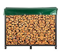 VEVOR Rack di Legna da Ardere Esterni Scaffale Porta-Legna da 244,5x36,2x122 cm, Capacità da 590 kg Legna da Ardere Log Rack in Acciaio Nero, Impilatore di Legno Scaffale Uso in Fattoria, Cortile