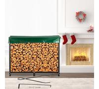 VEVOR Rack di Legna da Ardere Esterni Scaffale Porta-Legna da 244,5x36,2x122 cm, Capacità da 590 kg Legna da Ardere Log Rack in Acciaio Nero, Impilatore di Legno Scaffale Uso in Fattoria, Cortile