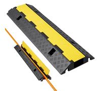 VEVOR Rampa di Protezione per Cavi, Capacità di 9979 kg/Asse, 1 Canale di Copertura per Tubo Flessibile in Gomma 70 x 50 mm, Dosso Rallentatore con Coperchio Superiore Apribile, 1 Confezione