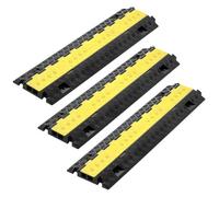 VEVOR Rampa di Protezione per Cavi, Capacità di 9979 kg /Asse, Tubo Flessibile in TPU a 2 Canali, Canale da 31 x 28 mm, Dosso Rallentatore con Coperchio Superiore Apribile, Confezione da 3