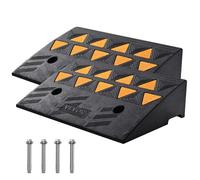 VEVOR Rampa per Soglia in Gomma Capacità Carico Max. 15 Tonnellate 2 Pezzi, Rampa per Soglia Superficie Antiscivolo Buchi per Drenaggio Altezza 12,7cm Rampa Soglia Antiscivolo per Salita Facile 2 Pz