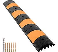 VEVOR Rampa Rallentatore in Gomma 1 Pezzo con 2 Canali, Rampa Passacavi Rallentatore Modulare Lungo 185cm Capacità Carico max. 9980 kg, Dosso Rallentatore per Garage Strada Rampa Protezione Cavi