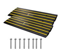 VEVOR Rampa Soglia Altezza 6,5 cm Rampe da Marciapiede in Gomma 2 Pezzi Capacità Carico 15 Tonnellate Rampa Accesso per Sedia a Rotelle Antiscivolo Estensibile per Porta d'Ingresso 122x40,5x6,5 cm
