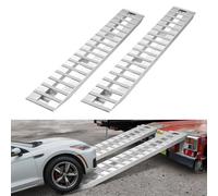 VEVOR Rampe di Caricamento per Veicoli 2 Pezzi da 2745 x 380 mm, in Alluminio Resistente con Piastre Antiscivolo, Capacità Combinata di 4535,9 kg, per Carrelli, Trattori Agricoli, ATV, Tosaerba