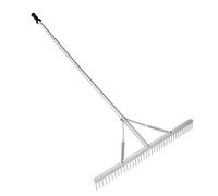 VEVOR Rastrello da Giardino in Alluminio, Rastrello da Paesaggio Denti 915 mm Manico 1905 mm, Rastrello per Erbacce Strumento di Paesaggio del Terreno, Rastrello Manutenzione Prato, Stagno, Piscina
