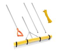 VEVOR Rastrello da Giardino Testa Larga 914 mm Manico da 2590 mm Grande e Robusto Strumento per Rastrello da Giardino in Alluminio, Livella per Asfalto per Allentare il Terreno, Giardino