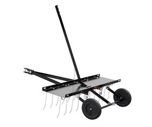 VEVOR Rastrello da traino da 1015 mm, rastrello per erba trainato da prato con 20 denti in acciaio a molla per mountain bike o tosaerba con manico sollevatore per erba, fattoria, giardino