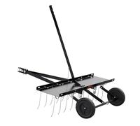 VEVOR Rastrello Erpici di traino 1015 mm, 20 denti in acciaio a molla per mountain bike o trimmer con manico di sollevamento per erba, fattoria giardino