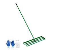 VEVOR Rastrello Livellatore per Prato 121,5 x 25,2 cm Manico in Acciaio Lunghezza 198 cm, Rastrello Livellatore per Giardino Campi da Golf Sabbia Terreno Compost Piastra in Lega di Alluminio