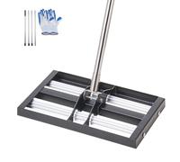 VEVOR Rastrello Livellatore per Prato con Manico Regolabile Lunghezza 1610 mm, Piastra di Base da 254 x 431 mm, Livellatore per Terreno in Metallo Antiruggine Rastrello per Campo da Golf, Giardino