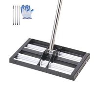 VEVOR Rastrello Livellatore per Prato con Manico Regolabile Lunghezza 1610 mm, Piastra di Base da 254 x 431 mm, Livellatore per Terreno in Metallo Antiruggine Rastrello per Campo da Golf, Giardino