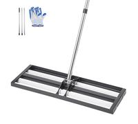 VEVOR Rastrello Livellatore per Prato con Manico Regolabile Lunghezza 2130 mm, Piastra di Base da 254 x 762 mm, Livellatore per Terreno in Metallo Antiruggine Rastrello per Campo da Golf, Giardino