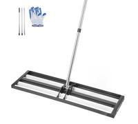 VEVOR Rastrello Livellatore per Prato con Manico Regolabile Lunghezza 2130 mm, Piastra di Base da 254 x 914 mm, Livellatore per Terreno in Metallo Antiruggine Rastrello per Campo da Golf, Giardino