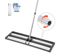 VEVOR Rastrello Livellatore per Prato con Manico Regolabile Lunghezza 2130 mm, Piastra di Base da 254 x 914 mm, Livellatore per Terreno in Metallo Antiruggine Rastrello per Campo da Golf, Giardino