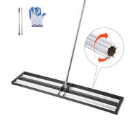 VEVOR Rastrello Livellatore per Prato con Manico Regolabile Lunghezza 2130 mm, Piastra di Base da 254 x 1219 mm, Livellatore per Terreno in Metallo Antiruggine Rastrello per Campo da Golf, Giardino