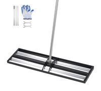 VEVOR Rastrello Livellatore per Prato con Rullo in Acciaio Inox da 1218 x 255 mm, Strumento Livellante con Manico Regolabile, Livellatrice Manuale a Rullo per Terreno Prato Giardino e Campo da Golf