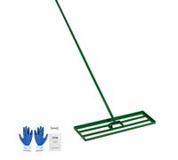 VEVOR Rastrello Livellatore per Prato da Giardinaggio 91 x 25 cm Manico Acciaio Lunghezza 198 cm, Rastrello Livellatore per Giardino Campi da Golf Sabbia Terreno Compost Piastra in Lega di Alluminio