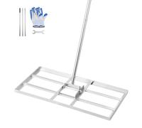 VEVOR Rastrello Livellatore per Prato, Livellatore in Acciaio al Carbonio Antiruggine con Manico da 2130 mm, Piastra di Base da 254 x 1219 mm Regolabili per Campo da Golf da Giardino