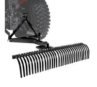 VEVOR Rastrello per Erba Trainato da Prato a 3 Punti da 1525 mm con Accessori