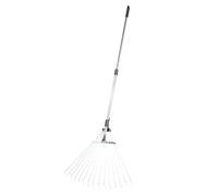 VEVOR Rastrello per Foglie, 15 Denti in Metallo, Rastrello da Giardino Regolabile per Prati con Testa Larga 190 a 570 mm, Strumento per Foglie in Acciaio Inox per Giardinaggio, Campeggio