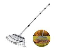 VEVOR Rastrello per Foglie, 25 Denti in Metallo, Rastrello da Giardino Regolabile per Prati con Testa Larga 465 mm, Strumento per Foglie Piccole in Acciaio Inossidabile per Giardinaggio, Campeggio