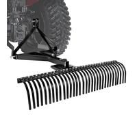 VEVOR Rastrello per prato trainato 1525 mm 3 punti 32 denti in acciaio con accessori