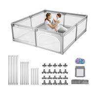 VEVOR Recinto per Bambini, 2000 x 1490 mm per Neonati, Recinto da Interno Esterno, Centro Attività di Sicurezza Senza Fessure con 50 Palline Oceaniche, Porta con Cerniera e Morbida Rete Traspirante