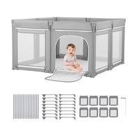 VEVOR Recinto per Bambini, 2000 x 1780 mm, Recinto Pieghevole in Tessuto Oxford 210D, per Bambini con Porta Cerniera e Morbida Rete Traspirante, Centro Attività di Sicurezza per Interni Esterni