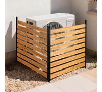 VEVOR Recinzione in Legno per Giardino 1219 x 1244 x 1219 mm, per Esterni a 2 Pannelli, Struttura in Acciaio, Recinzione per Giardino da Esterno per Bidone Utensili Giardinaggio Piscina Cortile