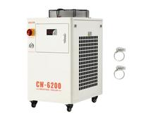 VEVOR Refrigeratore d'Acqua Industriale per Macchina per Incisione Laser CW-6200, Sistema di Raffreddamento ad Acqua con Compressore per Taglio Laser da 1750 W, Capacità 15 L, Portata Max 70 L/min