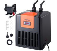 VEVOR Refrigeratore per Acquari da 200 L 0,1 CV Acquario Refrigeratore d'Acqua, per Idroponica, Raffreddamento Rapido per Acquari, Barriere Coralline, Evaporatore in Titanio, Accessori Completi