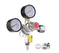 VEVOR Regolatore con Manometro per Fusto di Gas CO2 Pressione Regolabile 0-4 bar per Spillatore di Birra Fatta a Casa, Manometro con Pressione Regolabile per Valvola CGA320 di Bombola CO2 per Tubo 8mm
