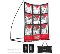 VEVOR Rete da Allenamento per Baseball Softball 9 Fori 124,5 x 106 cm Portatile