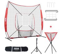 VEVOR Rete da Allenamento per Baseball Softball da 7x7 Piedi, Rete da Allenamento per Baseball Portatile per Colpire, Catturare, Lanciare, Attrezzatura da Baseball con Supporto per Arco