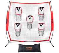 VEVOR Rete da Allenamento per Rugby Portatile 217x223 cm, Rete per Allenamento di Rugby con 5 Tasche per Bersaglio per Migliorare la Precisione di Lancio del Quarterback Baseball Football Americano