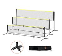 VEVOR Rete da Badminton 420 x 155 x 103 cm Rete da Pallavolo Regolabile in Altezza Pieghevole, Set da Rete da Tennis Portatile con Pali, Supporto, Borsa per Trasporto, per Uso Interno ed Esterno