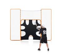 VEVOR Rete da Lacrosse Portatile 3,66 x 2,74 m Telaio Porta da Lacrosse con Paracolpi e Bersaglio, Attrezzatura da Rimbalzo Allenamento 3 in 1, Telaio in Acciaio Pieghevole Portatile