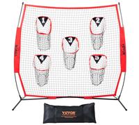 VEVOR Rete da Allenamento per Rugby Portatile 186,5x190 cm, Rete per Allenamento di Rugby con 5 Tasche per Bersaglio per Migliorare la Precisione di Lancio del Quarterback Baseball Football Americano