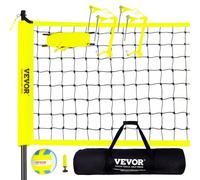 VEVOR Rete da Pallavolo in PE con Pali in Acciaio Altezza Regolabile, Kit di Rete Portatile per Pallavolo Volley con Borsa per Allenamento all'Aperto in Giardino Spiaggia, Rete per Pallavolo Portatile