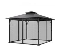 VEVOR Rete di Ricambio per Gazebo, Adatta per Gazebo da 304,8 x 304,8 x 198,1 cm Rete Anti-Moscerini per Patio, Tenda per Esterni a 4 Pannelli, con Doppia Cerniera, Schermo per Baldacchino, Solo Rete