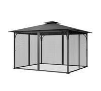 VEVOR Rete di Ricambio per Gazebo, per Gazebo 304,8 x 396,2 x 207,3 cm Rete Anti-Moscerini per Patio, Tenda per Esterni a 4 Pannelli, con Doppia Cerniera, Schermo per Baldacchino, Solo Rete, Nero