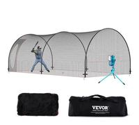 VEVOR Rete Gabbia da Baseball Telaio e Rete 6,7 x3,6x2,4m, Rete per Gabbia da Baseball per Allenamento di Battere e Fielding, Rete da Baseball con Borsa Trasporto per Adolescenti Adulti Cortile Nero