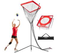 VEVOR Rete per Allenamento Pallavolo, Angolazione e Altezza Regolabili, Portatile con Base in Acciaio e Borsa per Trasporto, Rete Bersaglio per Interni ed Esterni per Servizio e Schiacciata