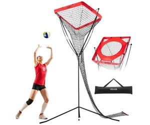 VEVOR Rete per Allenamento Pallavolo, Angolazione e Altezza Regolabili, Portatile con Base in Acciaio e Borsa per Trasporto, Rete Bersaglio per Interni ed Esterni per Servizio e Schiacciata