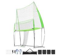 VEVOR Rete per Allenamento Pallavolo, Regolabile in Altezza con Ritorno Palla, Stazione di Rete Portatile, Facile da Installare per Cortile, Servizio Schiacciante per Migliorare Precisione