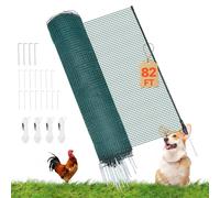 VEVOR Rete per Recinzione in Plastica, Recinzione Temporanea Flessibile 0,9 x 25 m, Rete di Sicurezza con Pali, Picchetti a Doppia Punta e Tiranti, Barriera Protettiva Rimovibile per Aiuole Giardino