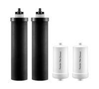 VEVOR Ricambio di Sistema Filtraggio Acqua a Gravità, Filtro Acqua Ricambio Elementi Pulizia, Filtro Sostituibile Compatibile con Maggior Marche, 2 Filtri a Carbone Attivo 2 Filtri di Defluorizzazione