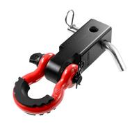 VEVOR Ricevitore per Gancio di Traino, Adatto per Ricevitori 50 mm Resistenza alla Rottura di 20 T, Grillo ad Anello a D con Perno Bloccaggio Gancio Traino, Gancio per Carichi Pesanti Recupero